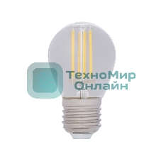 Лампа светодиодная филаментная Rexant Шарик GL45 7.5 Вт 600 Лм 4000K E27 прозрачная колба