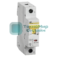 Выключатель автоматический однополюсный ВА47-60M 20А С 6кА MVA31-1-020-C IEK