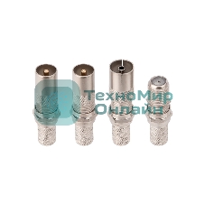 Набор с антенным телевизионным удлинителем для ТВ длиной 10 метров с F-разъемами и ТВ-переходниками Rexant