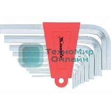 Набор ключей имбусовых Matrix HEX, 1,5–10 мм, CrV, 9 шт., короткие, сатин.