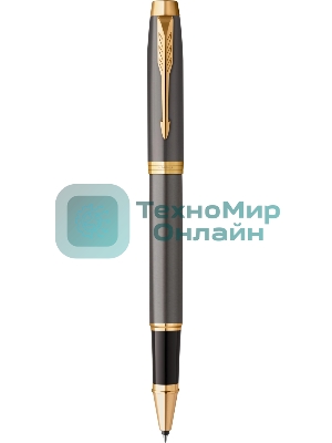 Ручка роллер Parker IM Premium Grey Core GT (2213778), F, черные чернила, подарочная коробка