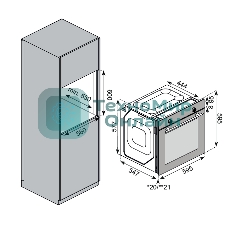 Встраиваемый духовой шкаф Kuppersberg HF 608 BX 80 л, High-Tech, 6 режимов, паровая очистка, черный, нерж. сталь