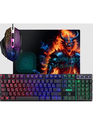 Комплект клавиатура+мышь Defender Alion GS-987 проводной, USB, 2400 DPI, чёрный