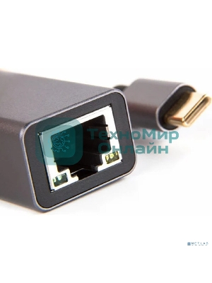 Кабель-переходник USB 3.1 Type-C -->RJ-45 1000Mbps Ethernet, Aluminum Shell, 0.15м VCOM DU320M