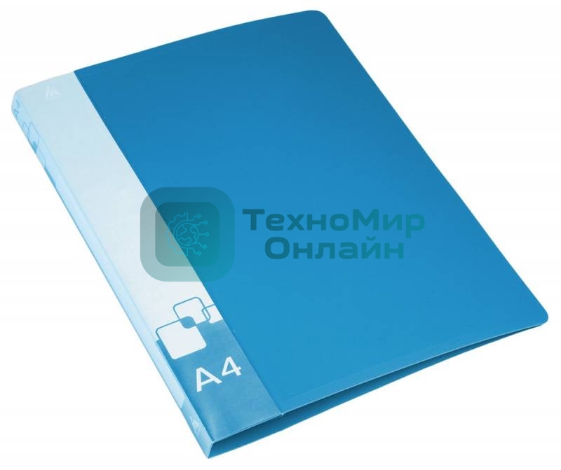 Папка с металлическим зажимом Бюрократ -PZ07CBLUE A4, пластик, 0.7мм, внутренний и торцевой карман, синий