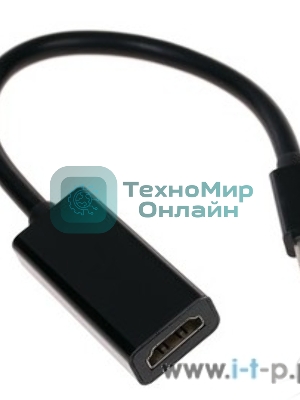 Переходник miniDisplayPort - HDMI, Cablexpert A-mDPM-HDMIF-02, 20M/19F, кабель 15 см, черный, пакет
