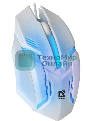 Мышь проводная Defender Cyber MB-560L белый, 1200 dpi, USB, кнопки - 3
