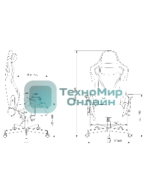 Кресло Knight OUTRIDER черный/красный, экокожа, 120 кг, механизм качания