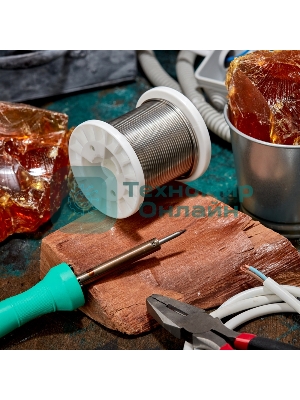 Припой Rexant ПОСу 95-5, 500г, Ø2мм, (олово 95%, сурьма 5%), бессвинцовый, ГОСТ 21931-76, катушка