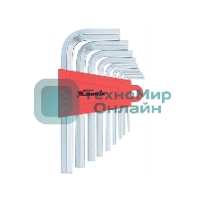 Набор ключей имбусовых Matrix HEX, 1,5–10 мм, CrV, 9 шт., короткие, сатин.