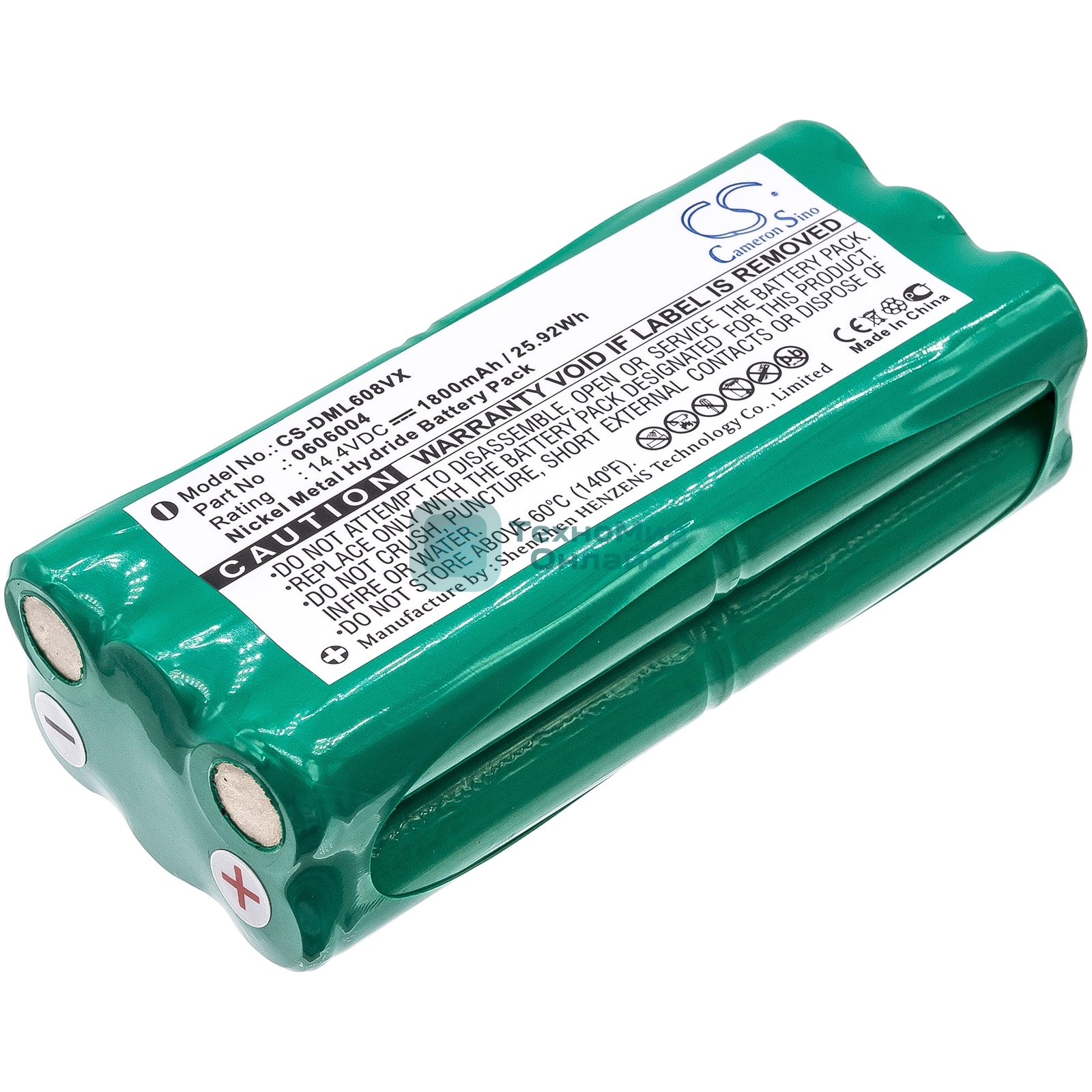 Аккумулятор CameronSino CS-DML608VX для Dirt Devil M606, M607, M612 1800mAh 14.4V Ni-Mh