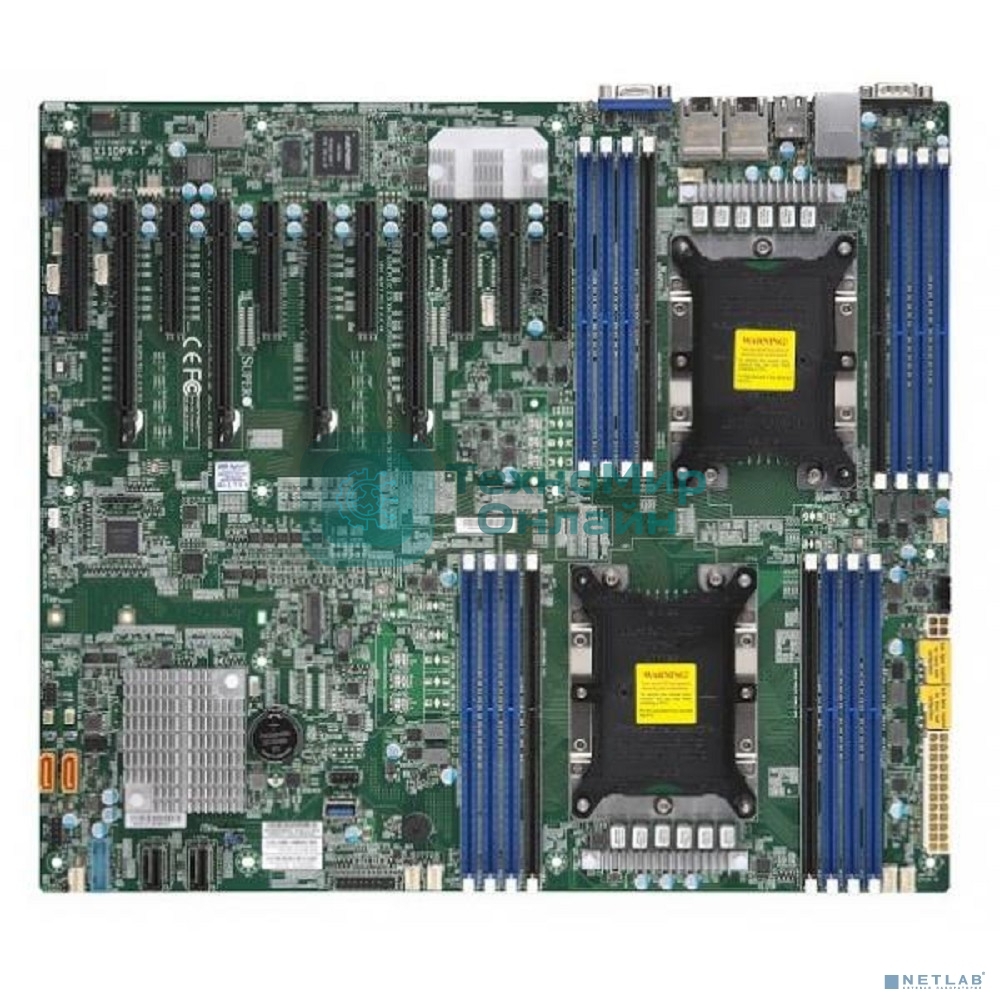 Материнская плата Supermicro Motherboard MBD-X11DPX-T-B 2xLGA 3647, Intel C621, 16xDDR4, 2xRJ45 10Gbase-T, 10xSATA3 (6Gbps), RAID 0,1,5,10, 5xUSB 3.0 + 4xUSB 2.0, 1xVGA, 2xCOM, 2xPCI-E 3.0 x16 + 8xPCI-E 3.0 x8 + 1xPCI-E 3.0 x4, Bulk