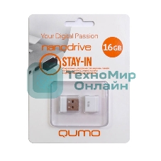 Флешка USB QUMO 16Gb, NANO QM16GUD-NANO-W белый