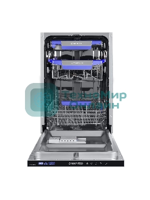 Встраиваемая посудомоечная машина Maunfeld MLP-08IMR, белый/черный, 44.5 см, 10 компл., 47 дБ, класс A++