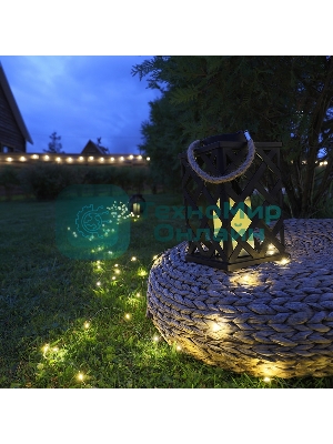 Декоративный фонарь Neon-night на солнечной батарее 14х14х24 см, черный плетеный корпус, теплый белый цвет свечения