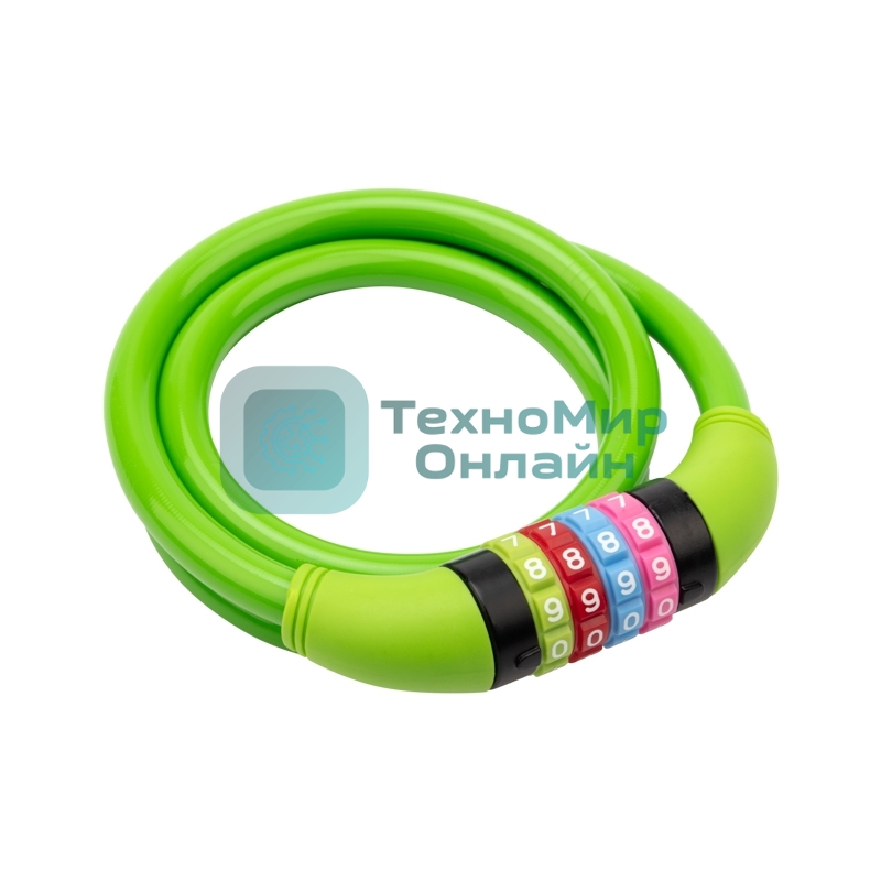 Тросовый кодовый замок взломостойкий для велосипедов и колясок Четыре сезона 100 см зеленый 79-0203