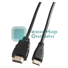 Кабель аудио-видео Buro mini-HDMI (m)/HDMI (m) 1.5м. черный