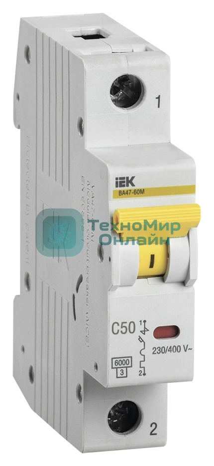 Выключатель автоматический модульный 1п C 50А 6кА ВА47-60M IEK MVA31-1-050-C