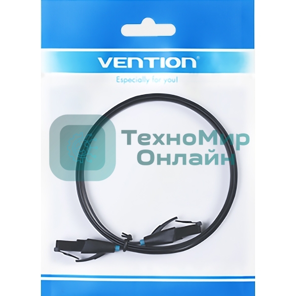 Патч-корд Vention прямой UTP cat.6, RJ45 - 2м. плоский черный