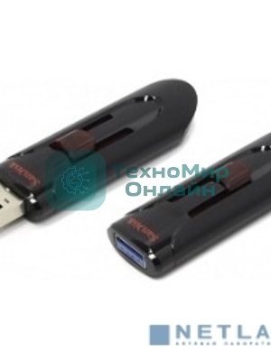 Флешка USB Sandisk CZ600 Cruzer Glide (SDCZ600-032G-G35), 32Gb, USB 3.0, R/W 100/20, черный