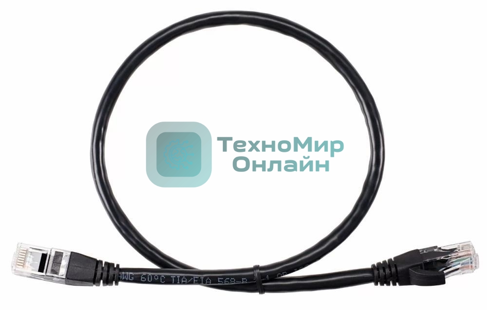 Патч-корд литой AOpen ANP612B-BK-1.5M (7/0.20) UTP Cat.6 черный 1,5m