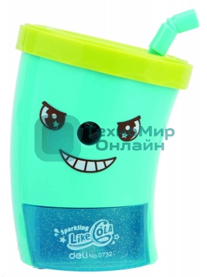 Точилка для карандашей механическая Deli E0732, 1 отверстие, пластик, ассорти