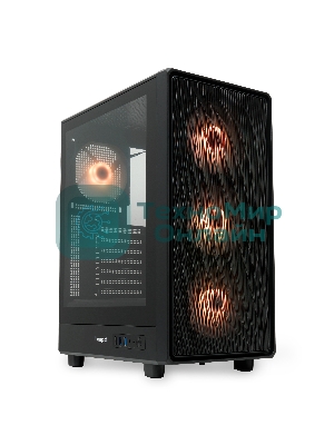 Компьютерный корпус HSPD M510, Mesh Mid Tower, черный, TG, 0.5 SPCC, 4x120мм ARGB ATX, mATX, mITX 180/280/160мм 1x2.5