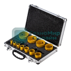 Набор коронок Bimetal (14, 20, 22, 25, 30, 35, 40, 51, 60, 64, 67), 16 предметов, металлический кейс Kranz