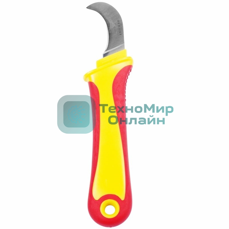 Нож монтажника Rexant нержавеющая сталь, изогнутое лезвие