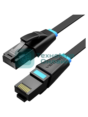 Патч-корд Vention прямой UTP cat.6, RJ45 - 5м. плоский черный