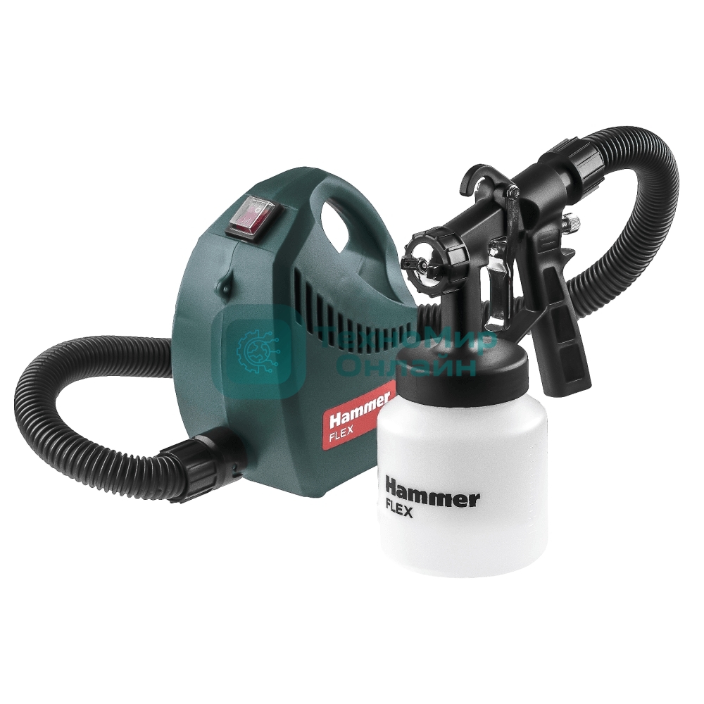 Краскопульт электрический Hammer Flex PRZ500B 500Вт 800мл бак, вязкость до 60 DIN