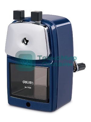 Точилка для карандашей механическая Deli 71156BLUE, 1 отверстие, металл, синий