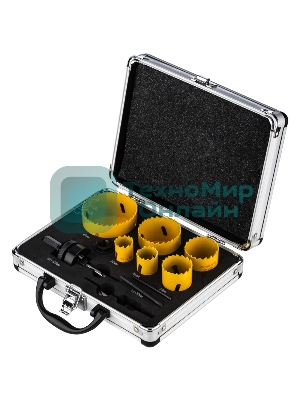 Набор коронок Kranz Bimetal (22, 25, 35, 40, 51, 67), 11 предметов, металлический кейс