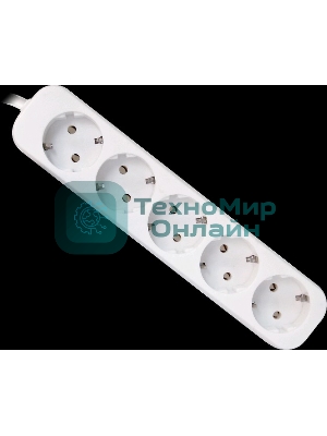 Удлинитель Defender E530 белый 3.0 м, 5 розеток 