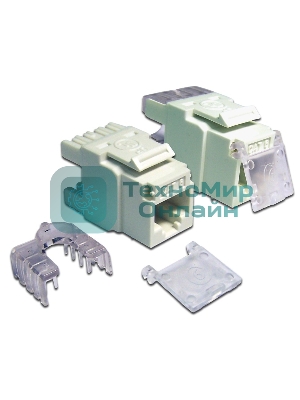Модуль Keystone, RJ45, кат.6, UTP, 180 градусов, со шторкой, белый