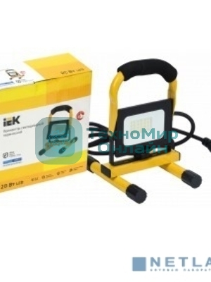 Прожектор светодиодный IEK LPDO603-020-65-K02 СДО 06-20П переносной 6500К IP65 черный