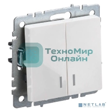 Выключатель 2-кл. СП BRITE ВС10-2-1-БрБ 10А с инд. белый IEK BR-V20-1-10-K01