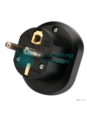 Переходник питания универсальный Cablexpert 6в1 A-AC-UKEU-003B, с вилки A,B,(C),F,E,G,I в F,E, 16А, термостойкий PС пластик, черный, пакет