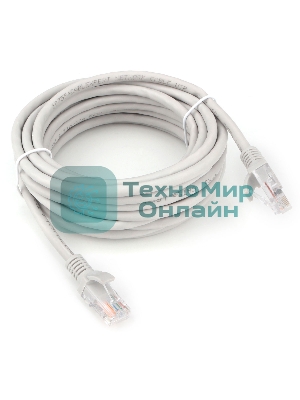 Патч-корд LSZH UTP Cablexpert PP31-5M cat.5e, 5м, литой, многожильный, серый