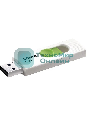 Флешка USB ADATA UV320 (AUV320-64G-RWHGN), 64Gb, USB 3.2 Gen1, R/W 100/30, белый/зеленый