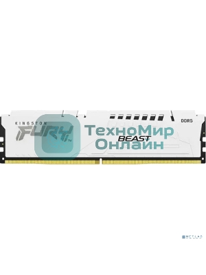 Оперативная память Kingston Fury Beast, DDR5, 32Gb (1x32GB), 6000MHz, CL36, DIMM, с радиатором, белый