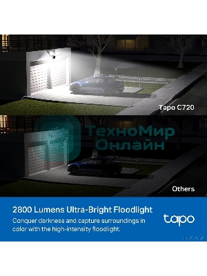 Камера видеонаблюдения IP TP-Link Tapo C720 Wi-Fi 2.1-2.1мм цв. корп.:белый