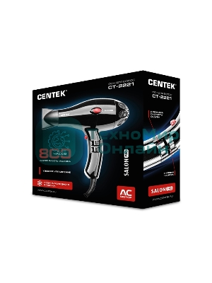 Фен Centek CT-2221 Professional черный, 2200 Вт