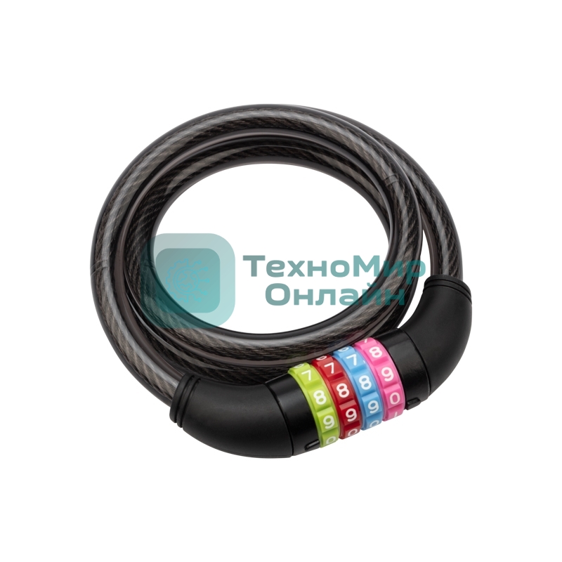 Тросовый кодовый замок взломостойкий для велосипедов и колясок Четыре сезона 100 см черный 79-0206