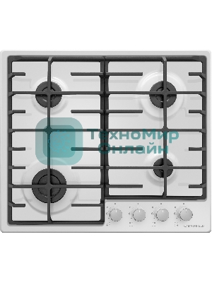 Газовая варочная панель Maunfeld EGHE.64.6CW/G, 4 конфорки, эмалированная сталь, белый