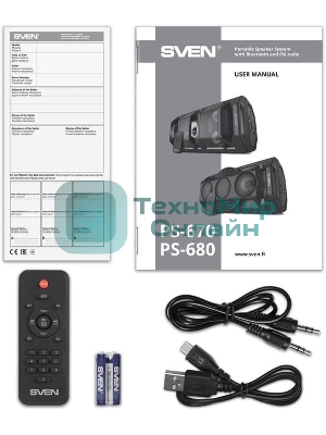 Колонка портативная SVEN АС PS-680 черный 65W 1.0 BT