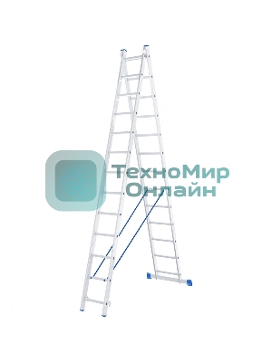 Лестница Сибртех, 2 х 13 ступеней, алюминиевая, двухсекционная