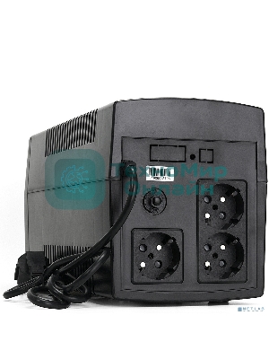 Источник бесперебойного питания Crown CMU-1000X (1000VA/600w; Off-Line; 2 х Euro с резервным питанием и фильтрацией; 12V7AH х 2; Металл)