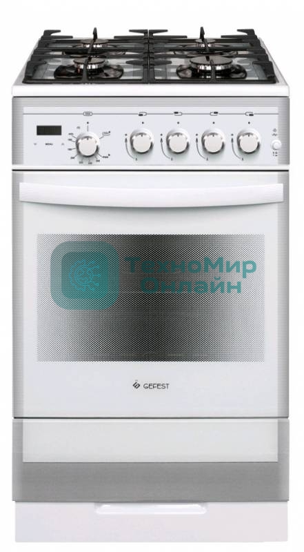 Плита газовая Gefest ПГ 5500-03 0042 белый, конфорок 4 шт, духовка 52 л, 50 см x 85 см x 58.5 см