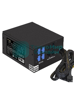 Блок питания серверный 500W ExeGate ServerPRO-500RADS (ATX, for 3U+ cases, APFC, КПД 80% (80 PLUS), 14cm fan, 24pin, (4+4)pin, PCIe, 5xSATA, 4xIDE, FDD, Cable Management, black)